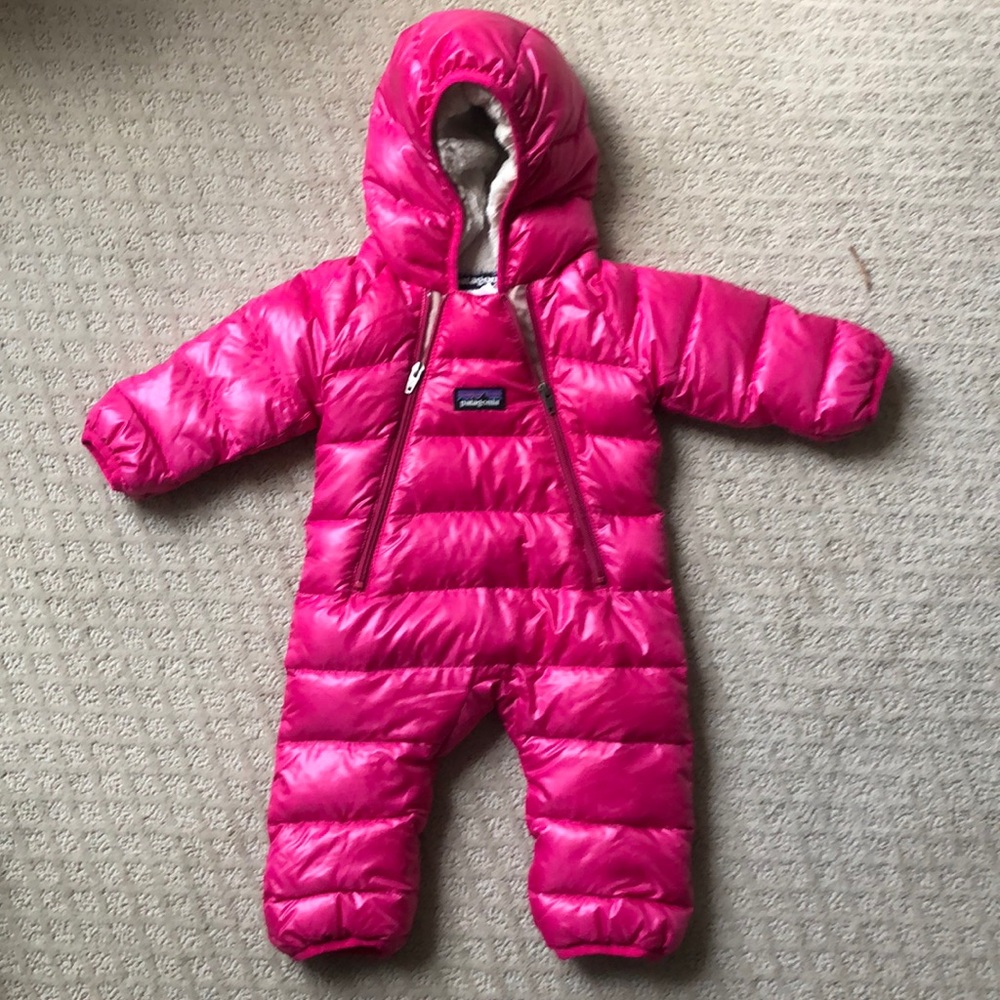 Pink Patagonia Hi-loft down bunting - NB or 0M